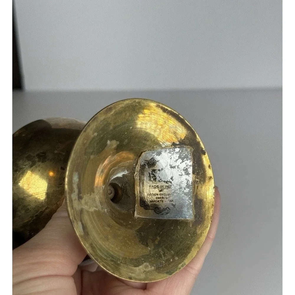 VTG Enesco Imports Brass Genie Lamp Oil Lamp Made In India Aladdin Style Decor